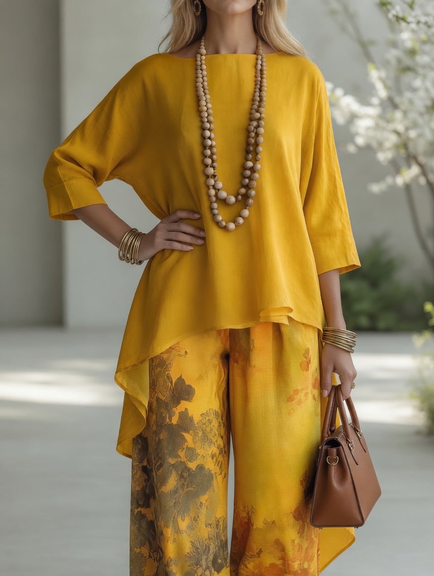 Luna | Completo Vintage con Stampa Botanica