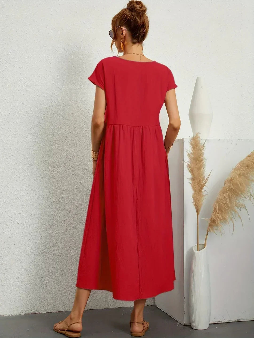 Vestito Midi Bianco Traspirante