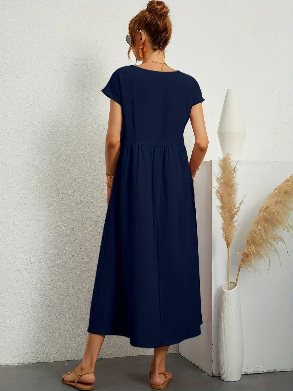 Vestito Midi Bianco Traspirante