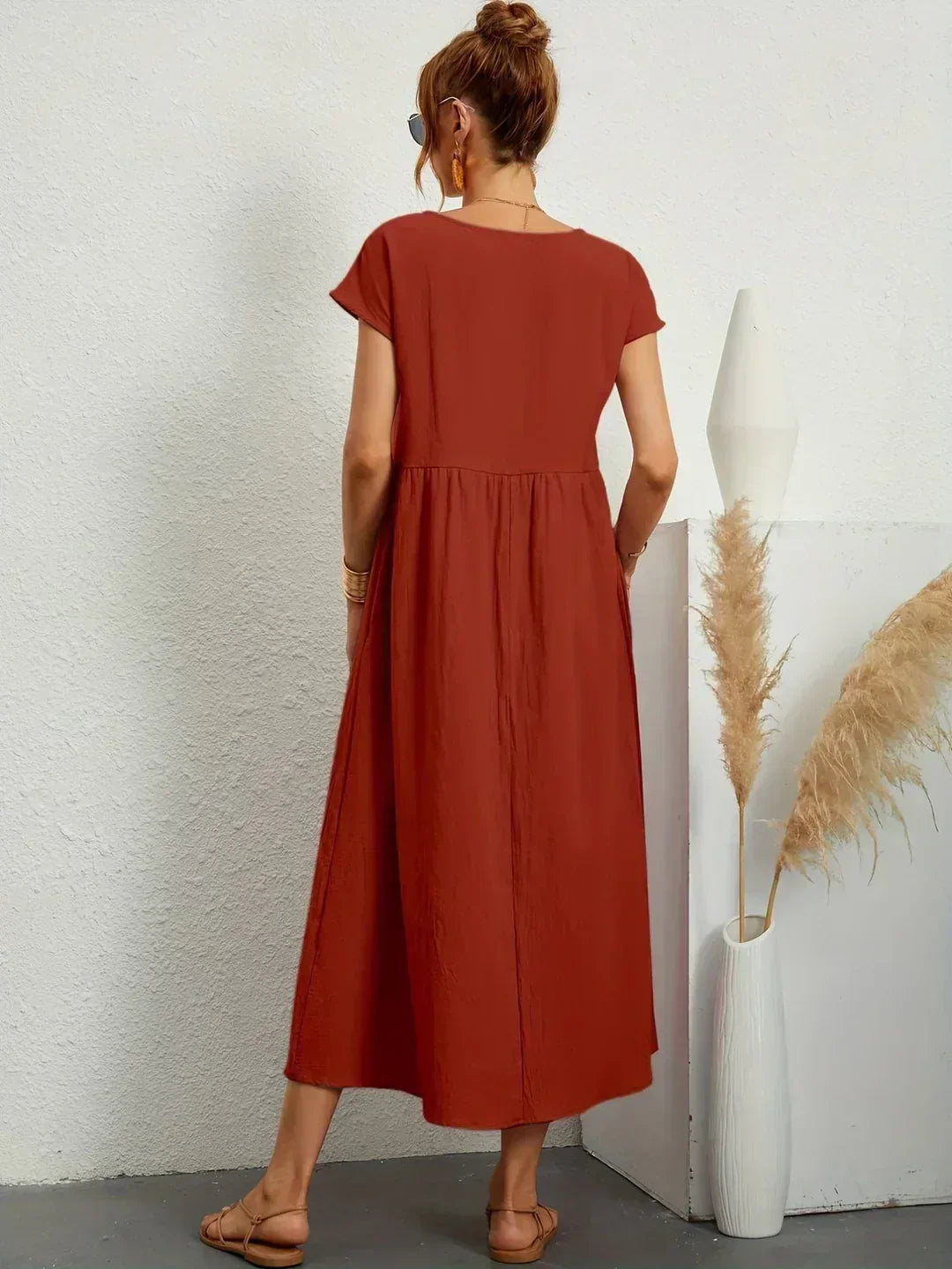 Vestito Midi Bianco Traspirante