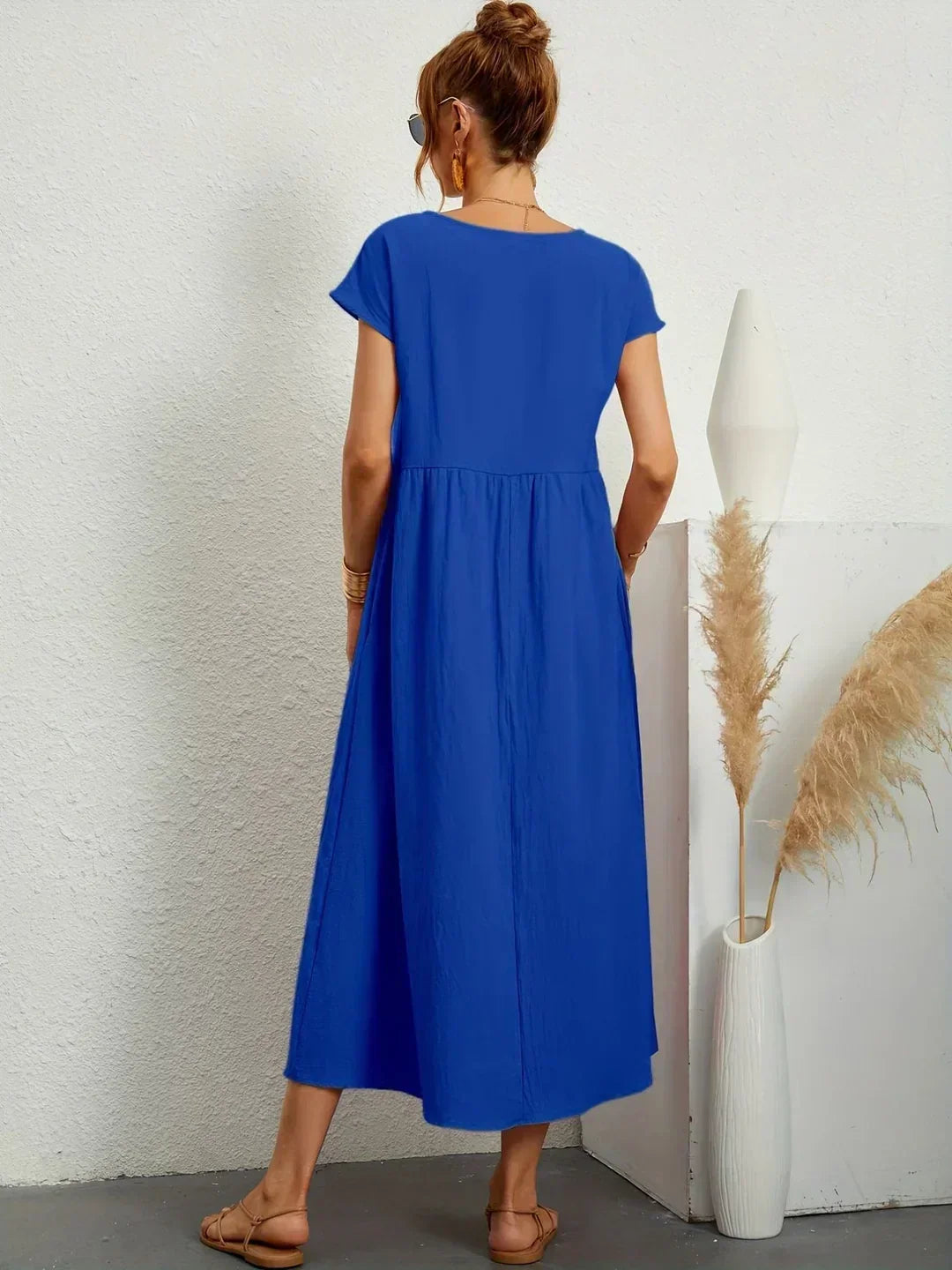Vestito Midi Bianco Traspirante