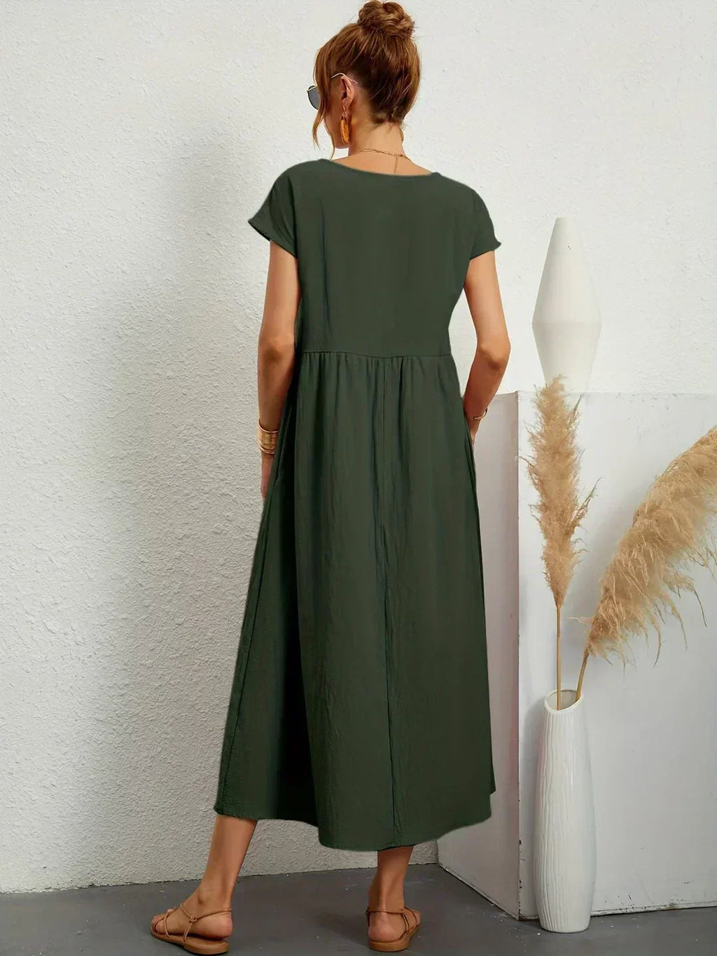 Vestito Midi Bianco Traspirante