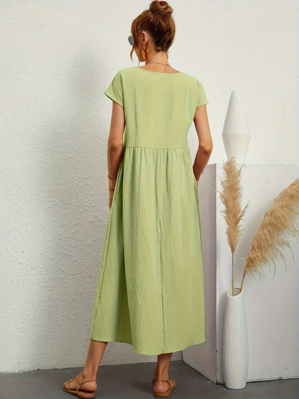 Vestito Midi Bianco Traspirante