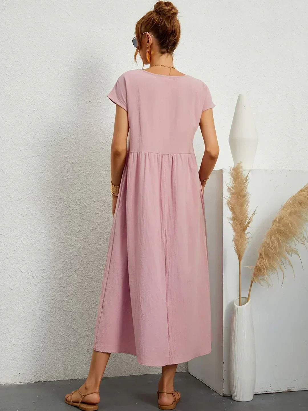 Vestito Midi Bianco Traspirante