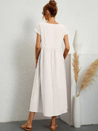 Vestito Midi Bianco Traspirante