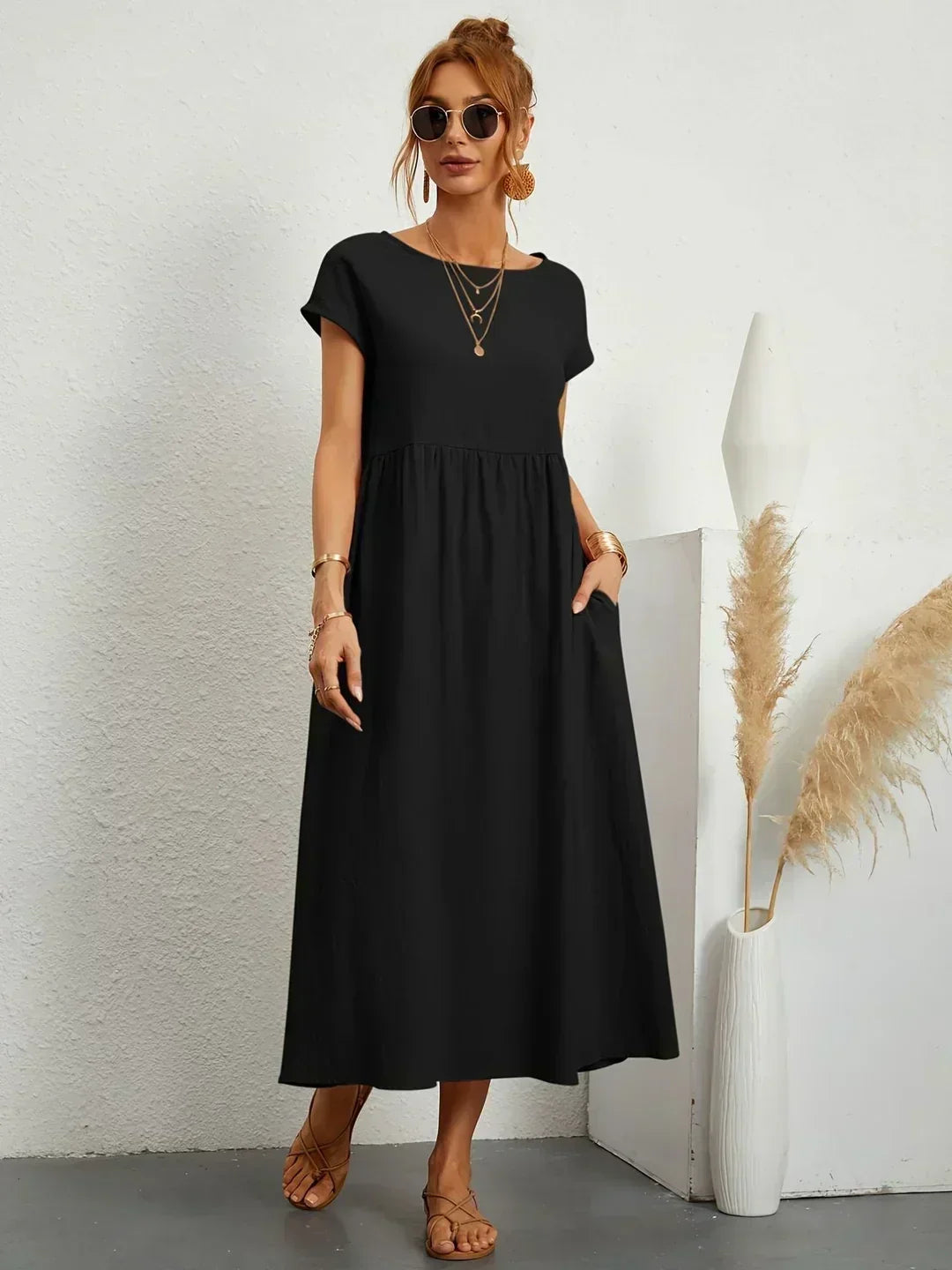 Vestito Midi Bianco Traspirante