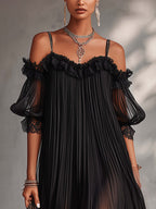 Aurore | Vestito Lungo in Chiffon con Scollo a V