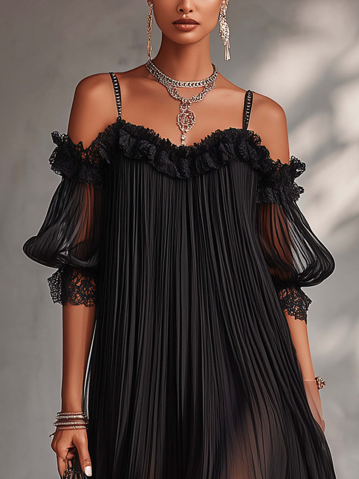 Aurore | Vestito Lungo in Chiffon con Scollo a V