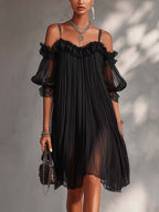 Aurore | Vestito Lungo in Chiffon con Scollo a V