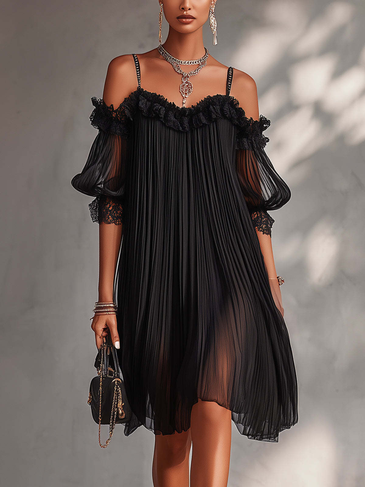 Aurore | Vestito Lungo in Chiffon con Scollo a V