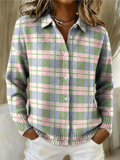 Margot | Cardigan Scozzese Pastello con Bottoni