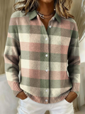 Grace | Cardigan in Maglia Scozzese Pastello