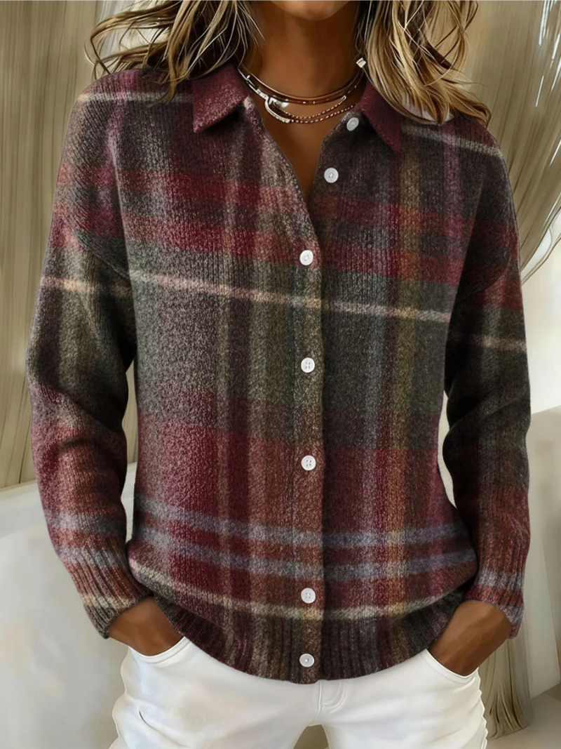 Eleanor | Cardigan in Maglia Scozzese Classico