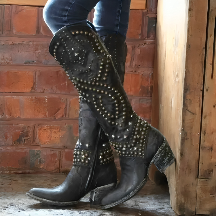 Rufa | Stivali Western al Ginocchio con Borchie