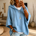 Lea – Maglione poncho celeste