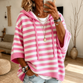 Emilie – Maglione poncho a righe rosa