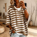 Mathilde – Maglione poncho a righe talpa