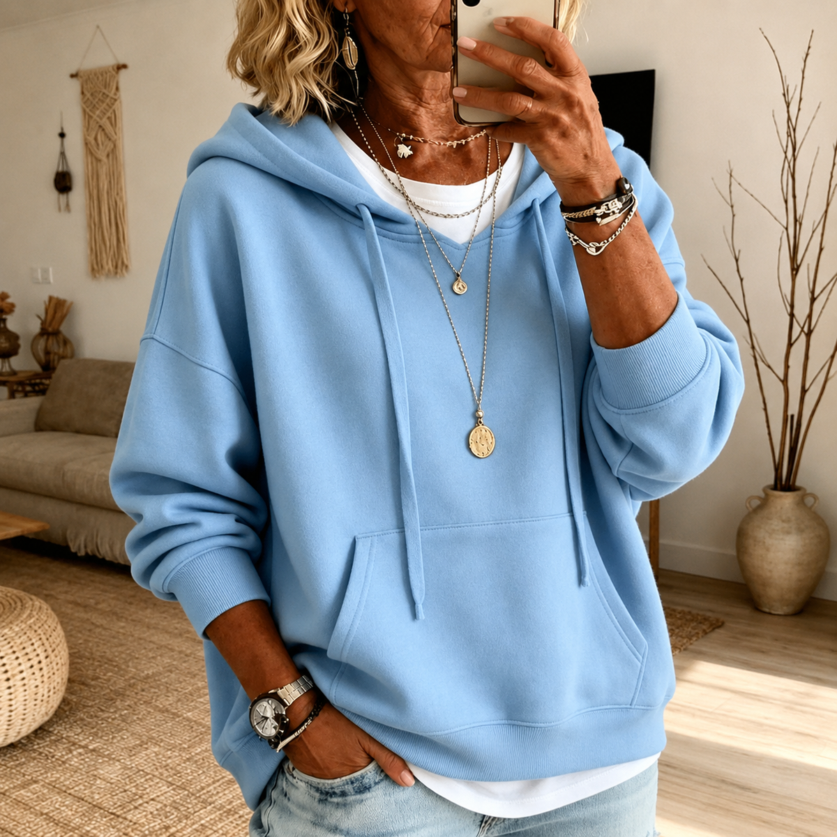 Ines – Felpa celeste