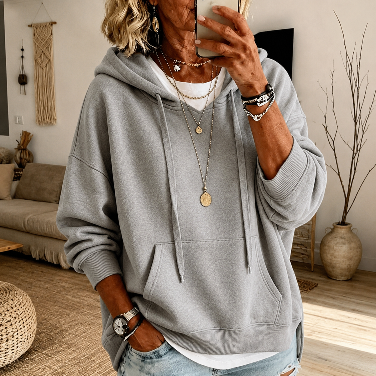 Elaijah – Maglione grigio chiaro