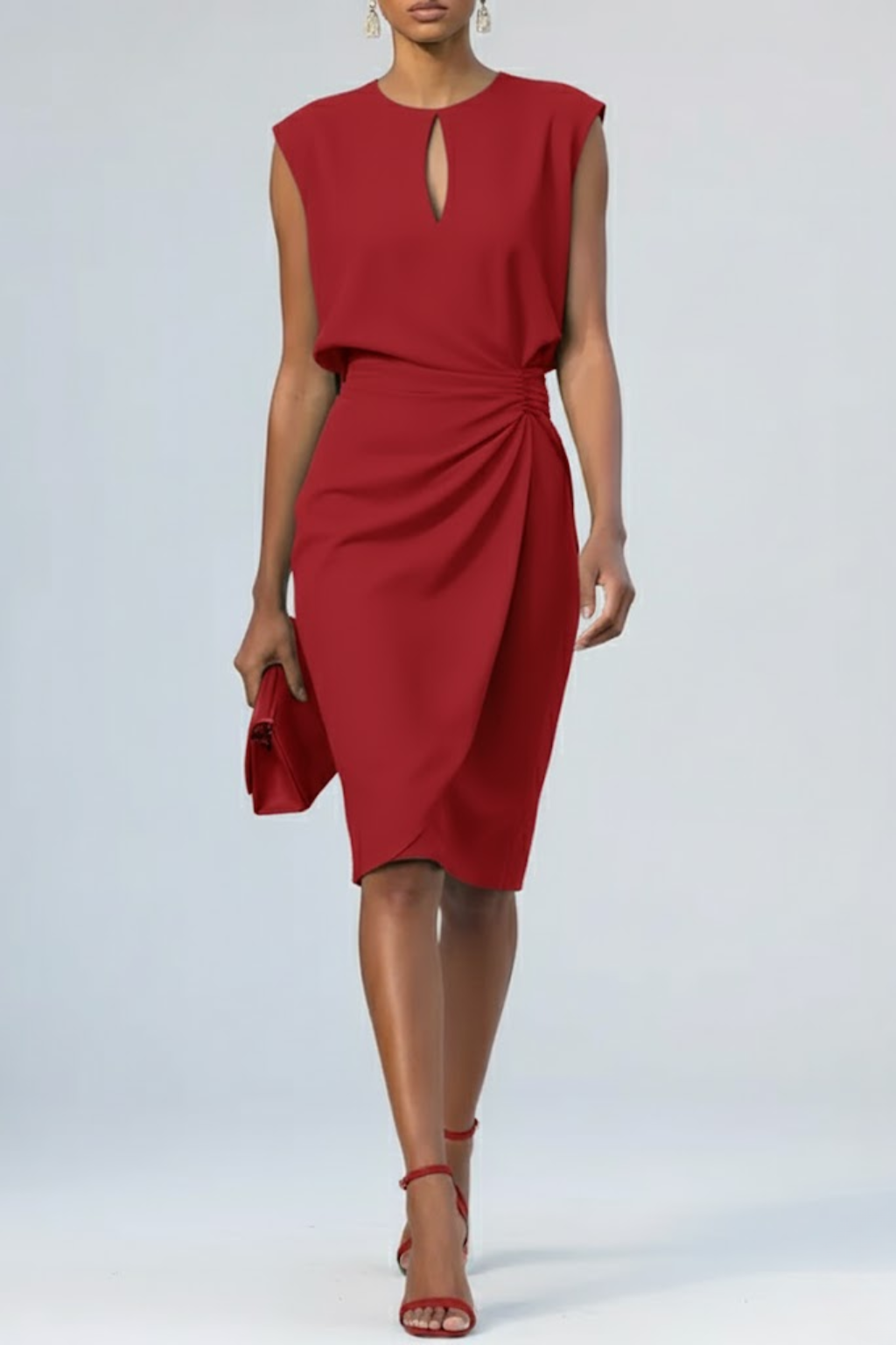 Vestito Midi Drappeggiato