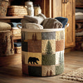 EVIE | CESTA PORTABIANCHERIA PATCHWORK BOSCO