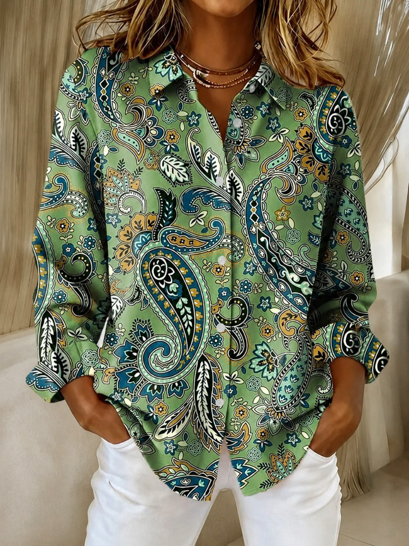 Katarina™ | Camicetta con Bottoni e Stampa Paisley