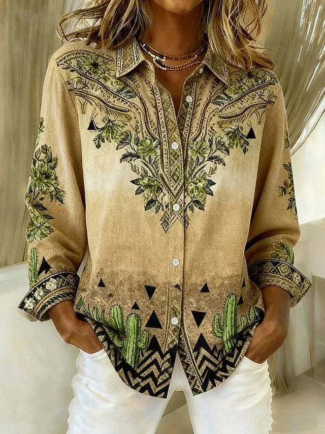 Tucson™ | Camicetta con Bottoni a Fiori Vintage Western
