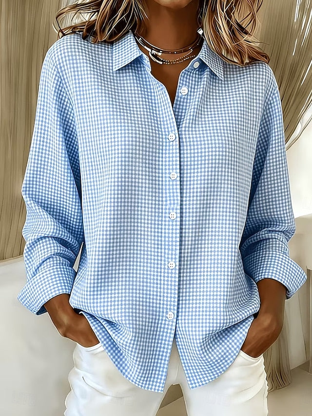 Hillrose™ | Camicetta Rilassata Gingham con Bottoni Frontali
