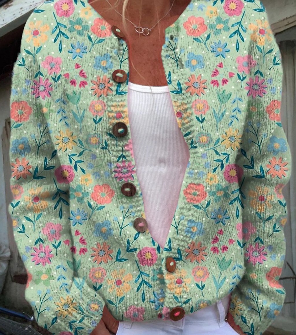 Cardigan Eulalia Floreale Folk