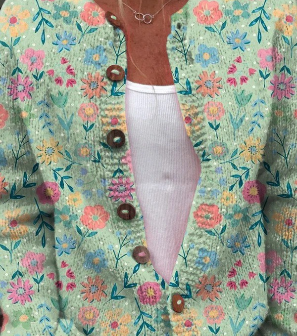 Cardigan Eulalia Floreale Folk