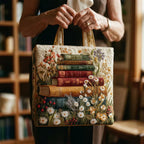 Borsa trapuntata artigianale - Motivo floreale