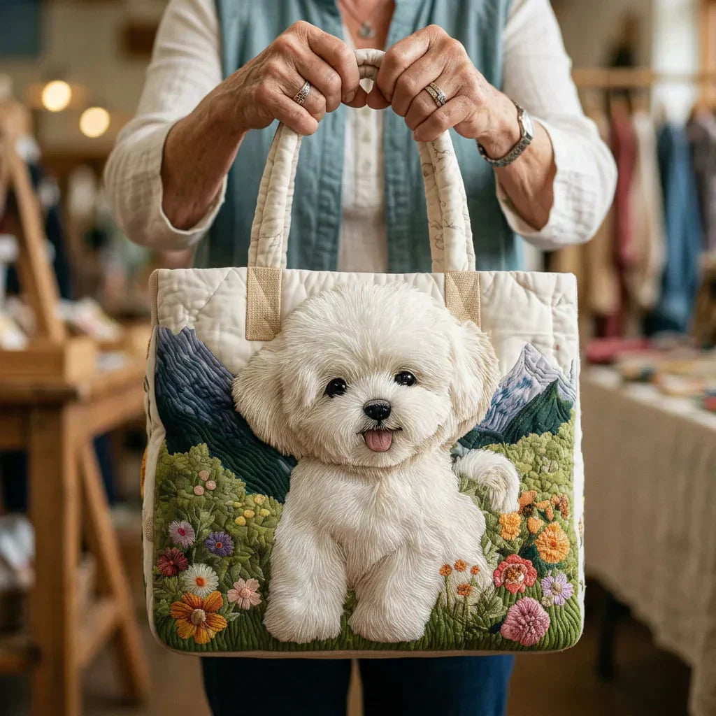 Borsa trapuntata artigianale - Cane incantato