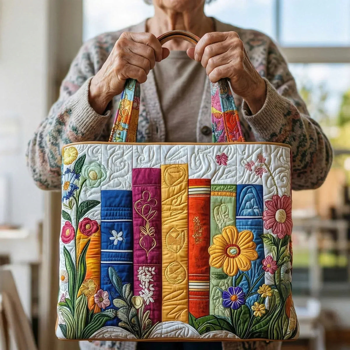 Borsa artigianale - Biblioteca floreale