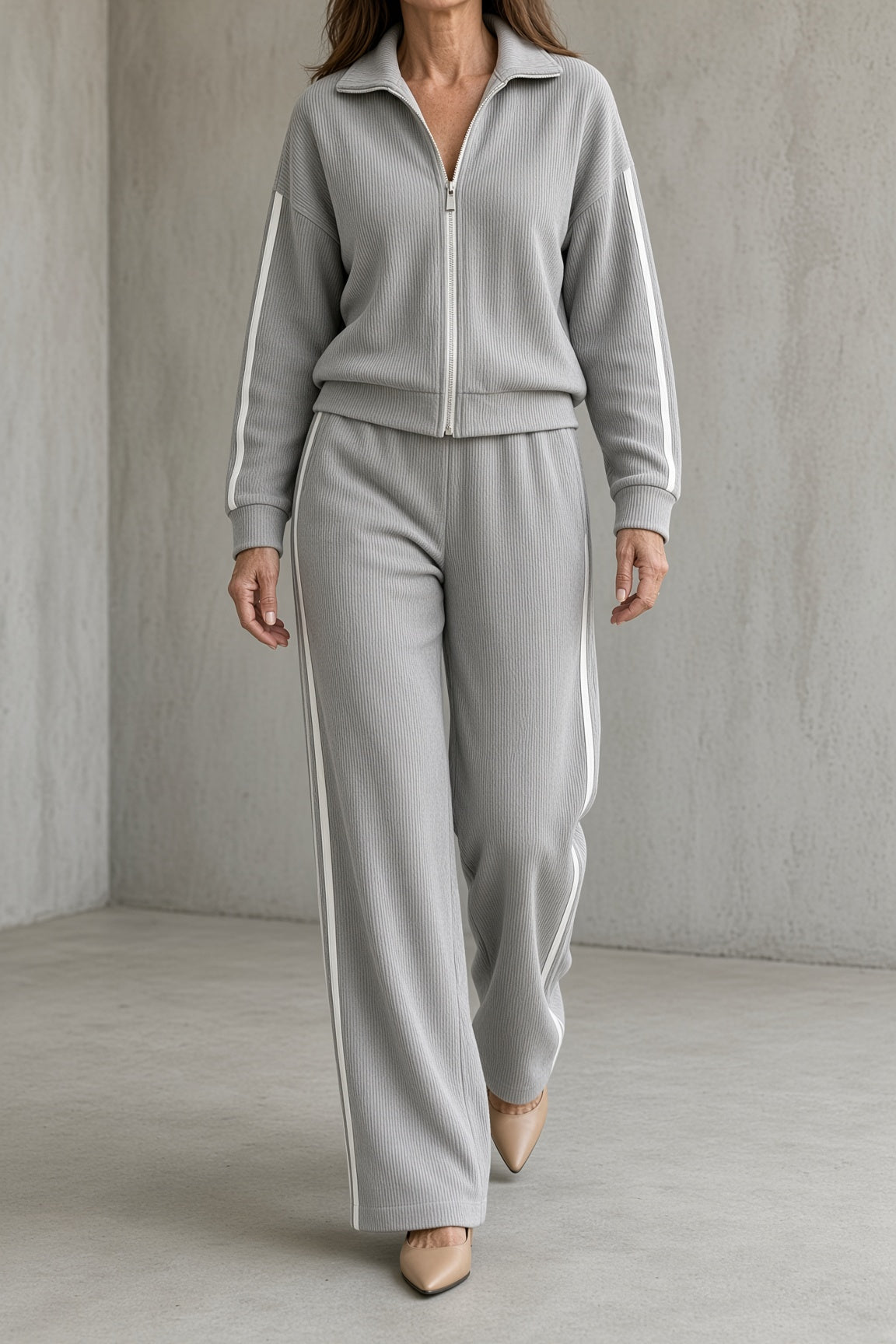 Tara | Completo Coordinato con Zip e Strisce