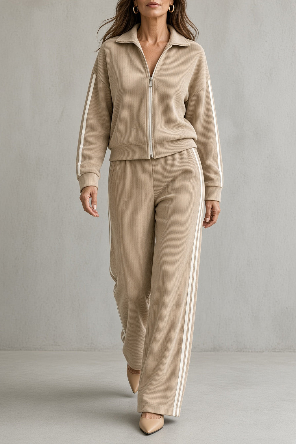 Tara | Completo Coordinato con Zip e Strisce