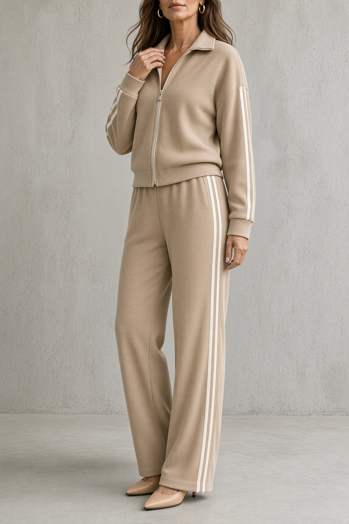 Tara | Completo Coordinato con Zip e Strisce