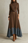 Sarah | Abito Vintage a Collo Alto con Pizzo
