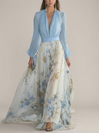 Vestito Maxi Floreale in Chiffon