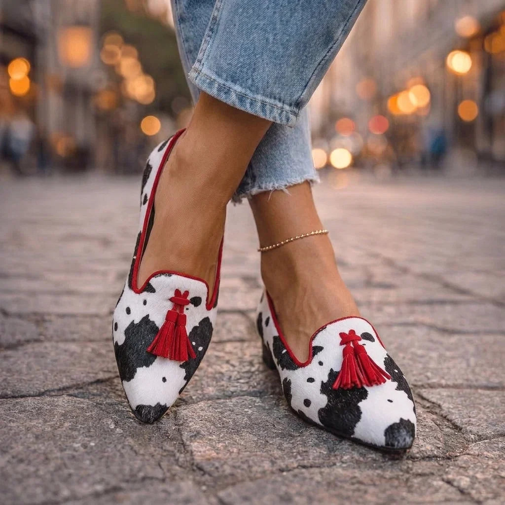 Dalia – Mocassini con Nappine e Stampa Animalier