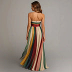 Vestito Maxi Plissettato Senza Spalline