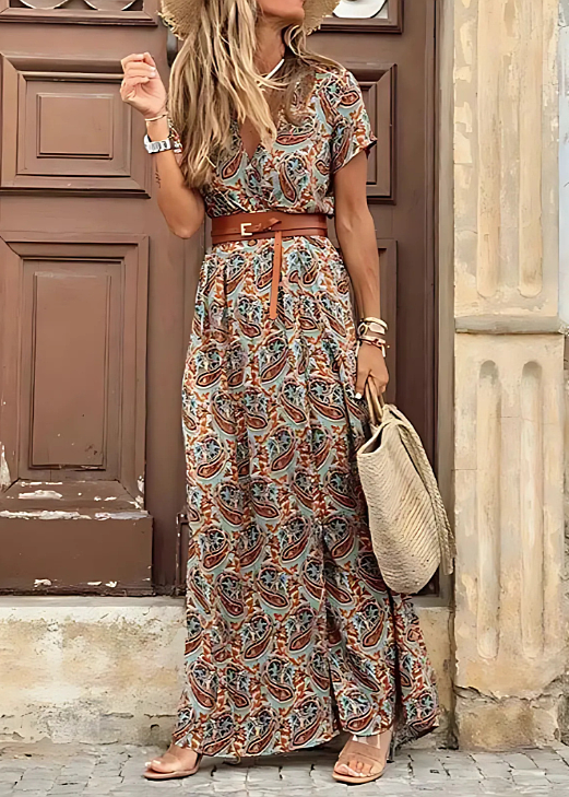 Vestito Maxi Floreale con Cintura