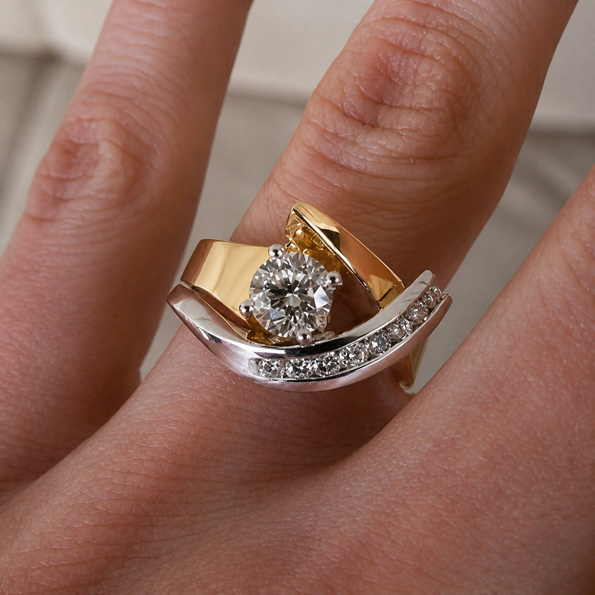 Anello Bicolore Oro e Argento