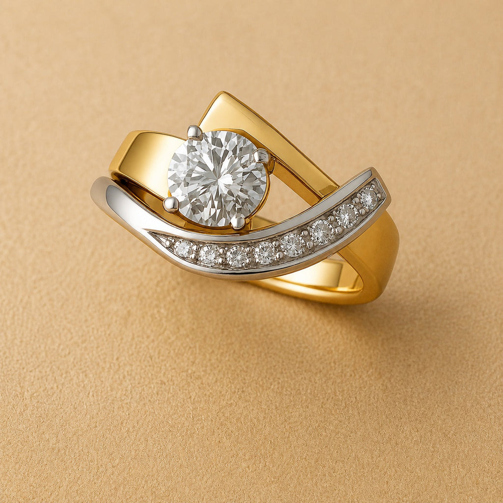 Anello Bicolore Oro e Argento