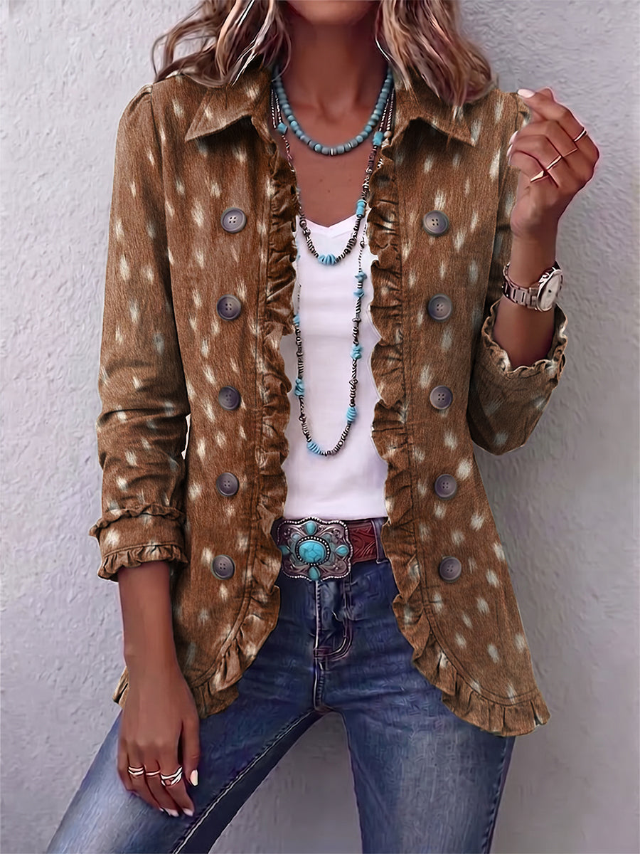 Felisa | Giacca Stampa Animalier con Volant