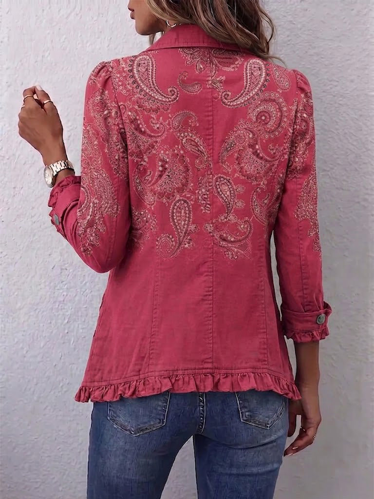 Milagros | Giacca Cachemire Rosa con Volant