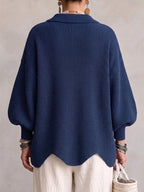 Isadora | Cardigan Oversize con Colletto e Grandi Bottoni Metallici