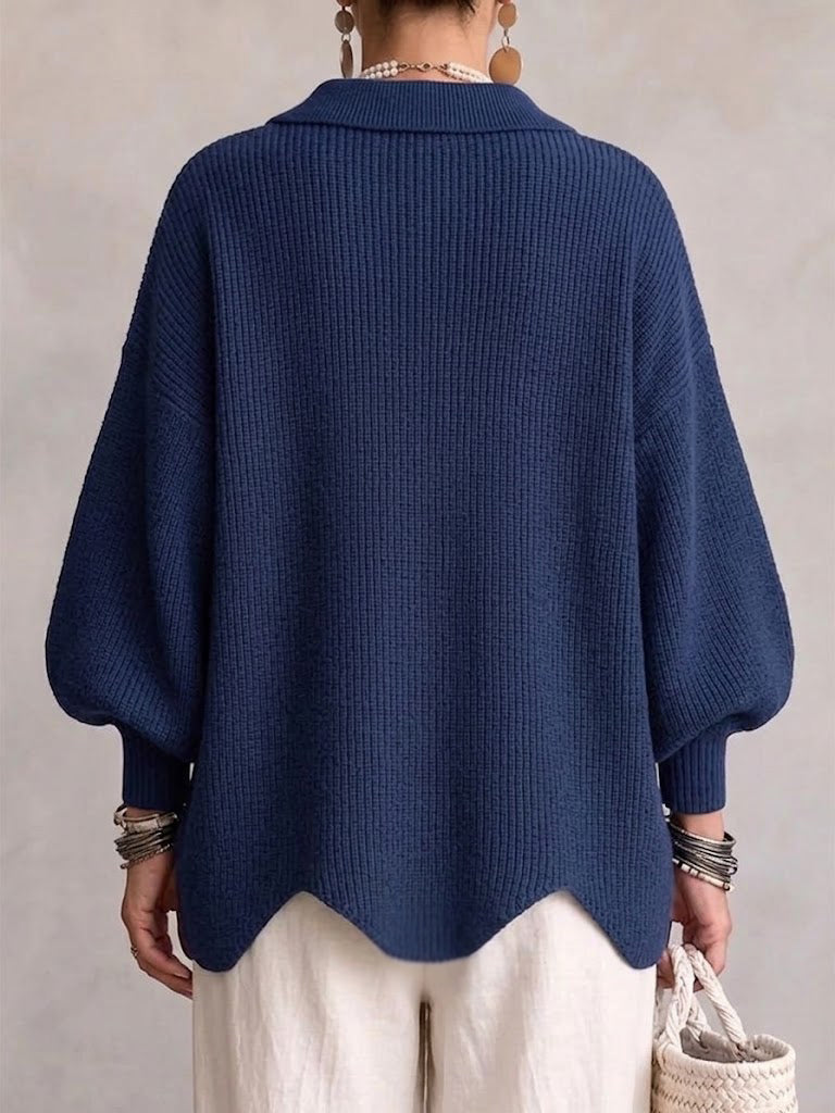 Isadora | Cardigan Oversize con Colletto e Grandi Bottoni Metallici
