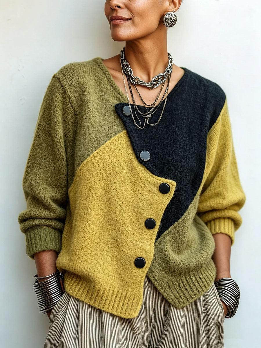 Palette | Maglione Asimmetrico a Blocchi di Colore