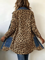 Nieves | Giacca Lunga Leopardata con Denim
