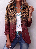 Bernarda | Giacca Blazer Leopardato Vino con Volant